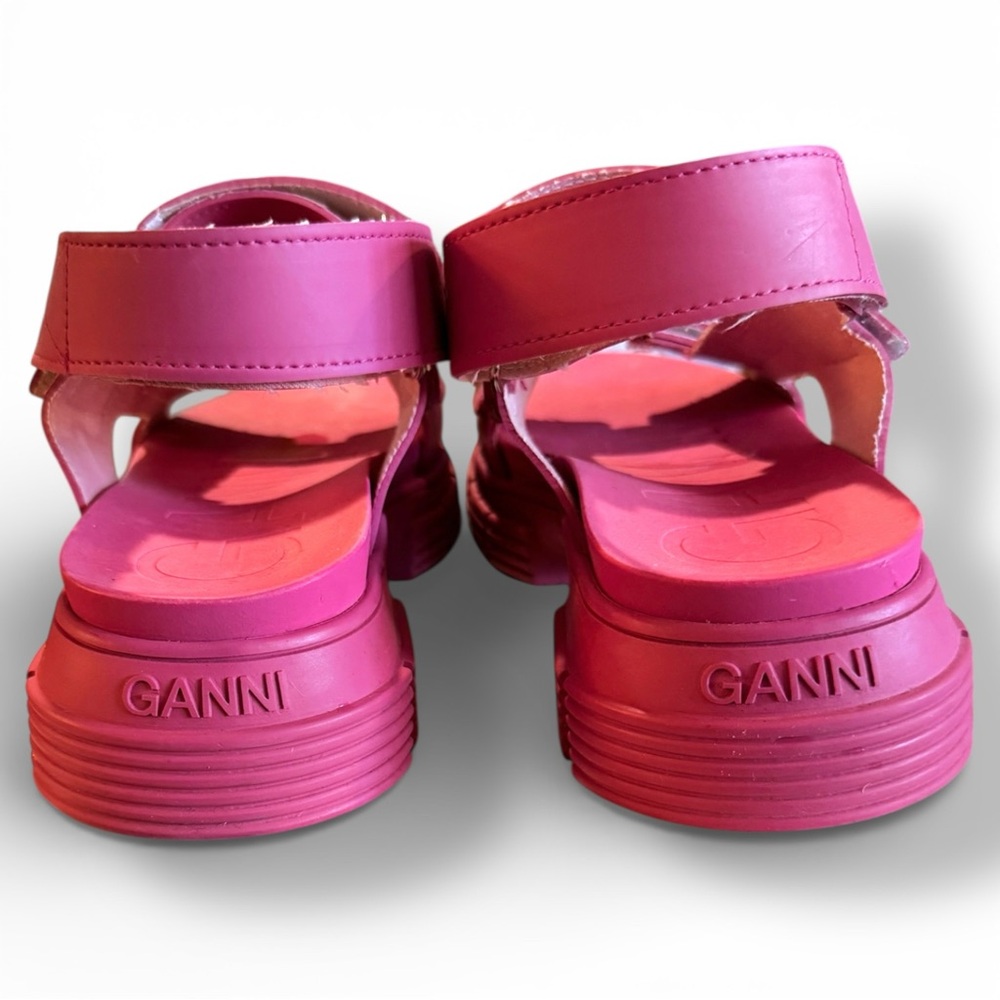 Ganni Hot Pink Chunky Platform Sandals - Picture 11 of 14
